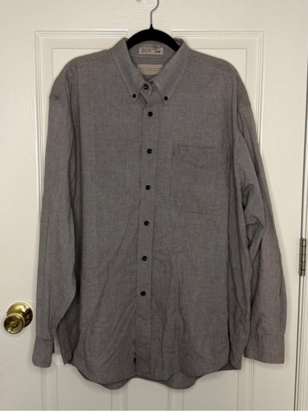 City Casuals by Haggar black white houndstooth button up shirt XL - classic